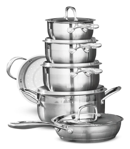 Cavira Classic 11-Piece 3-Ply Stainless Steel Cookware Set