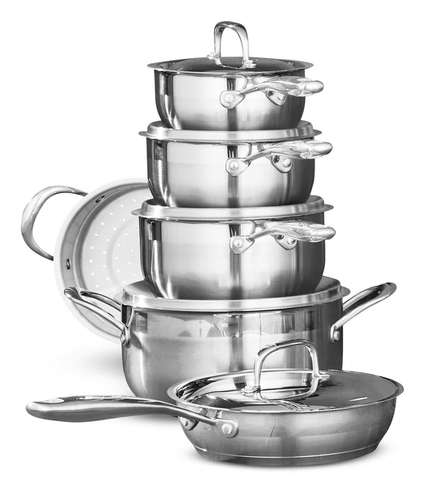 Cavira Classic 11-Piece 3-Ply Stainless Steel Cookware Set
