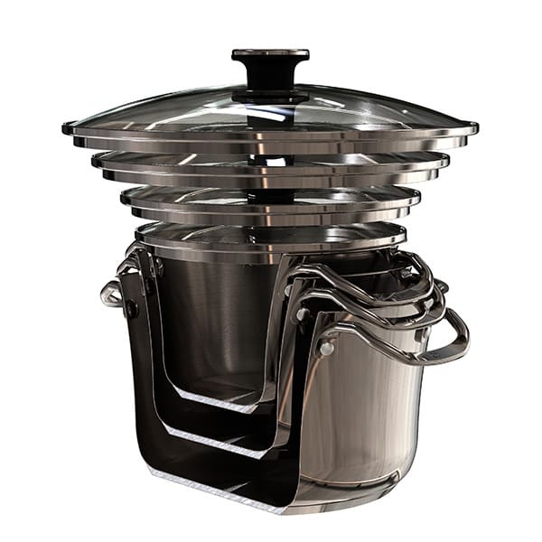 Cavira Signature 10-Piece Stacking Stainless Steel Cookware Set – Aluminum Base, Induction Compatible
