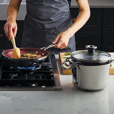 Cavira Signature 10-Piece Stacking Stainless Steel Cookware Set – Aluminum Base, Induction Compatible