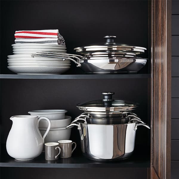 Cavira Signature 10-Piece Stacking Stainless Steel Cookware Set – Aluminum Base, Induction Compatible