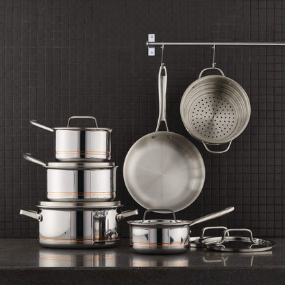 Cavira Professional 12-Piece 5-Ply Copper Core Stainless Steel Cookware Set