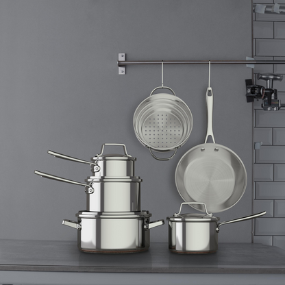 Cavira 12-Piece 5-Ply Copper Core Stainless Steel Cookware Set