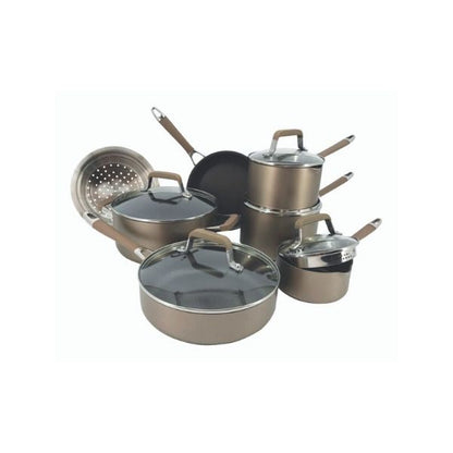Cavira Classic 12-Piece Champagne Bronze Nonstick Aluminum Cookware Set