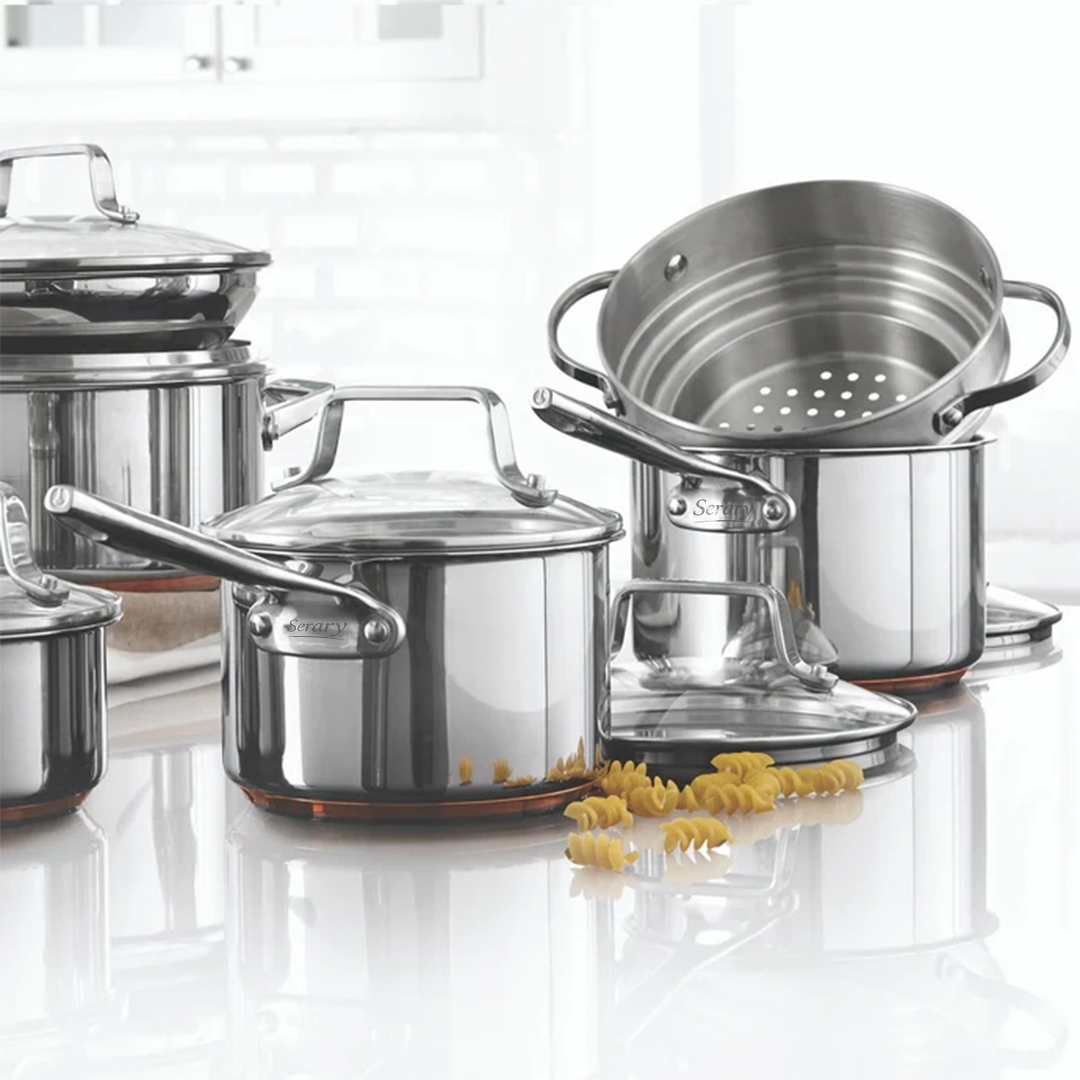 Cavira 12-Piece 5-Ply Copper Core Stainless Steel Cookware Set