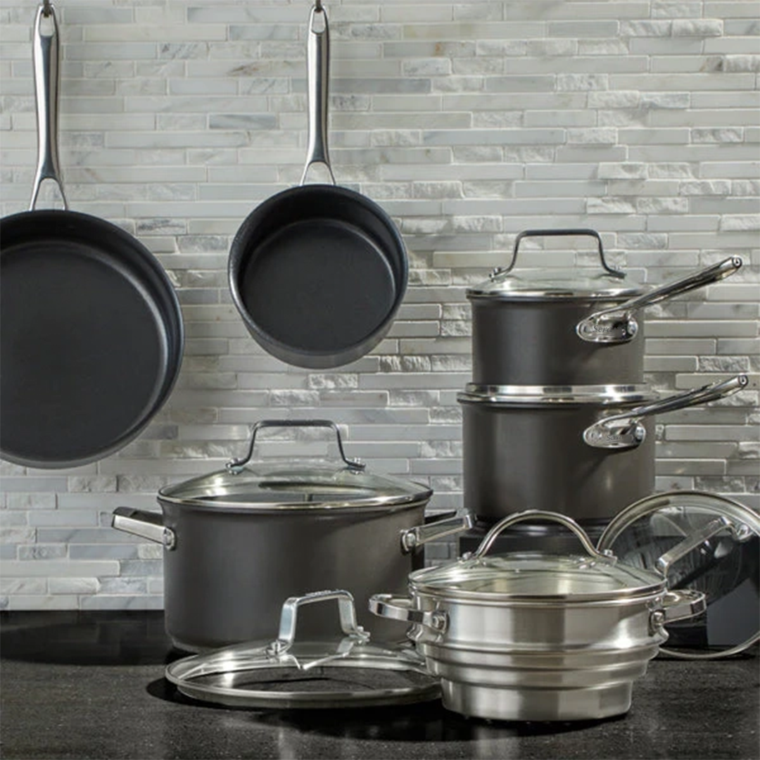 Cavira 12-Piece Hard-Anodized Nonstick Cookware Set