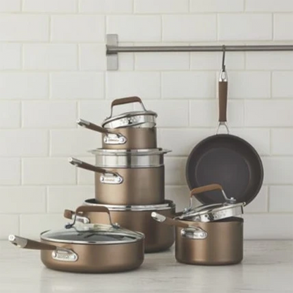Cavira Classic 12-Piece Champagne Bronze Nonstick Aluminum Cookware Set