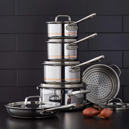 Cavira Professional 12-Piece 5-Ply Copper Core Stainless Steel Cookware Set