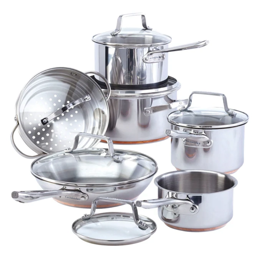 Cavira 12-Piece 5-Ply Copper Core Stainless Steel Cookware Set