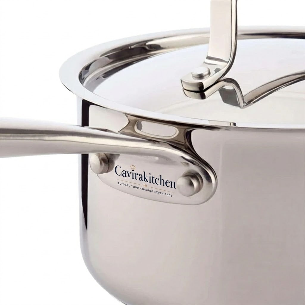 Cavira Signature 12-Piece Stainless Steel Cookware Set – Aluminum Core, Induction Compatible
