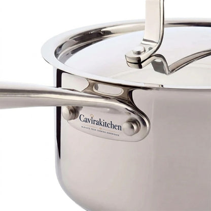 Cavira Signature 12-Piece Stainless Steel Cookware Set – Aluminum Core, Induction Compatible