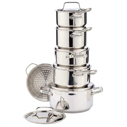 Cavira Signature 12-Piece Stainless Steel Cookware Set – Aluminum Core, Induction Compatible